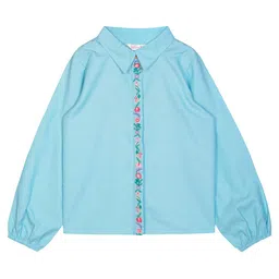 Budding Bees Girls Embroidered Shirt Style Cotton Top-picture-19