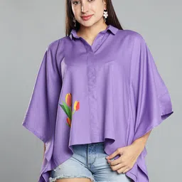 LetsDressUp Shirt Collar Flared Sleeve Shirt Style Kaftan Top-picture-40