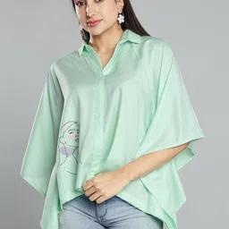 LetsDressUp Shirt Collar Flared Sleeve Shirt Style Kaftan Top-picture-14