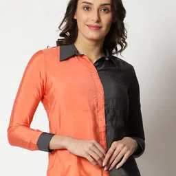 Prettify Colourblocked Shirt Style Top-picture-45