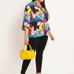 U&F Beyond Plus Size Abstract Printed Shirt Style Top image 4