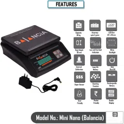 VBR's Group High Accuracy 30Kg Counter Rechargeable Weight Machine with USB for Shop,Home Weighing Scale image 2