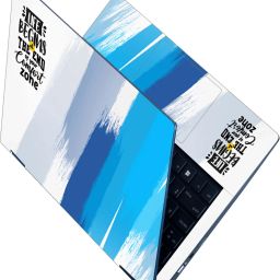 Anweshas Full Body Laptop Skin Sticker - Life Begins Blue Brush Stroke Self Adhesive Stretched Vinyl Laptop Decal 15.6-image-6