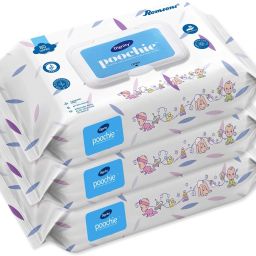 Poochie Biodegradable Baby Wipes, 150 x 200 mm, 80 Wipes/Pack - Pack of 3 (Clear)-30