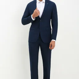 allen solly Men Men Navy Slim Fit Solid Formal Two Piece Suit Solid Suit-picture-32