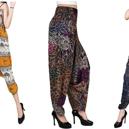 fusfus Printed Rayon, Cotton Women Harem Pants-picture-16