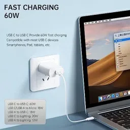 Asotai Power Sharing Cable 0.5 m USB Adapter Cable Conversion Storage Box, Multi-Type Charging Convertor USB C to Lightning Type C Micro Data Transfer Tool Contains Card Slot Tray Eject Pin, Use as Phone Holder image 4