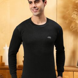 LUX COTT'S WOOL Full Sleeve Round Neck Black Thermal Men Top Thermal-image-39