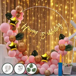 party midlinkerz Solid Pink Birthday Decoration Items Combo Set For Girls,woman,wife. Balloon-picture-37