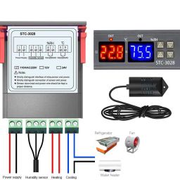 shockley STC-3028 Temperature Humidity Controller Dual LED Digital + Mains Cord + TIMER Multipurpose Controller image 3