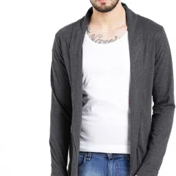 Men Longline Full Sleeve Grey Shrug-image-30
