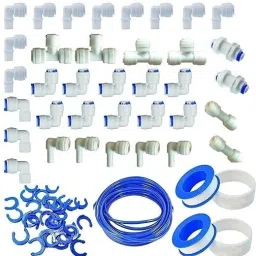 RO 1/4" inch Complete Connector Set of 10 Type Item Elbow, Tee, Teflon and Pipe Hose Connector-image-55