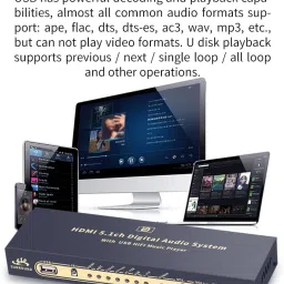 microware 5.1CH Audio Decoder Bluetooth 5.0 Receiver, ARC SPDIF Coaxial DTSHD AC3 FLAC APE 7.5 inch Blu-ray Player image 4