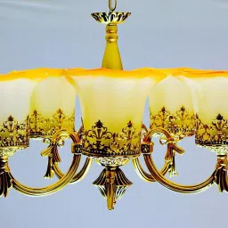 Function Decorative Jhumar 5/Light Multicolor Glass Chandelier Chandelier Ceiling Lamp-17