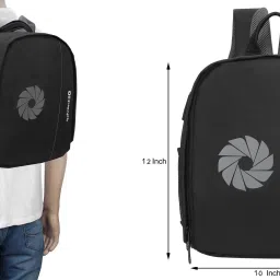 AdventIQ DSLR/SLR Camera Lens Shoulder Printed Backpack-(BNP 0197P-Camera Shutter)-Grey ClrCamera Bag image 5