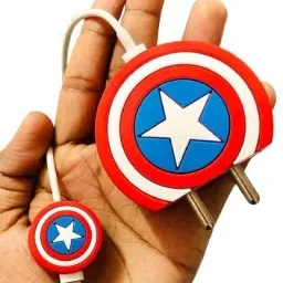 Jape Silicon Protective Case for Apple 20W & 18W iPhone Adapter Charger, Capt America Cable Protector-63