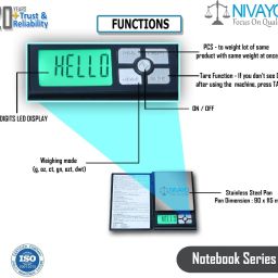 NIVAYO NOTEBOOK DIGITAL WEIGHING SCALE FOR JEWELLERY,,HOME,LAB, MULTIPURPOSE USE,WEIGH UPTO 500 GRAMS,TM-,I99(BLACK) Weighing Scale image 2