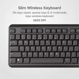 ASTRUM Wireless Keyboard Mouse KW340 Black Wireless Standard Multi-device Keyboard image 2