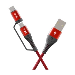 boAt Deuce 330 Type A to Type C, Micro USB 4.9 Feet (1.5M) 2-in-1 Cable (Tangle-free Design, Martian Red)-26