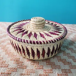 Moonj Grass Basket with lid Grass Fruit & Vegetable Basket-image-41