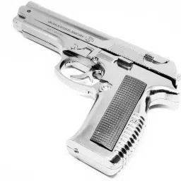No 1 Reloded Silver Heavy Metal Pistol Gun Lighter | Barrel Pull Back System | myfirstdot Pocket Lighter-image-70