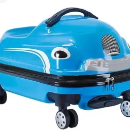 Small Cabin Suitcase (22 cm) 4 Wheels - Kids Ride-on Car Suitcase Trolley Portable Universal Wheel Bag for Kids - Blue-image-88
