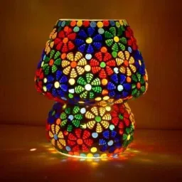 Mosaic Mushroom Shape Bedside Turkish Table Lamp-27