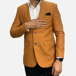 gargian master cut Men Solid Single Breasted Wedding Blazer-picture-17