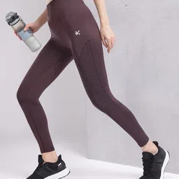 hrx by hrithik roshan Solid Women Brown Tights-picture-21