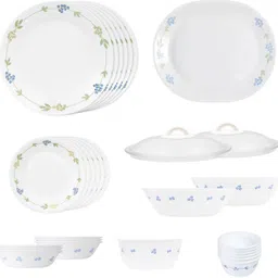 corelle Pack of 30 Glass Secret Garden 30 Pcs | Break & Chip Resistant | Microwave & Dishwasher Safe Dinner Set-picture-0