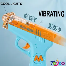 toyco Police Toy Gun with Lights, Music, Moving Top Loader & Target Projection Effect Guns & Darts image 3