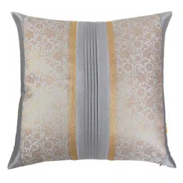 Grey Brocade Textured 16 x 16 Inches Cushion Cover By ANS-picture-10