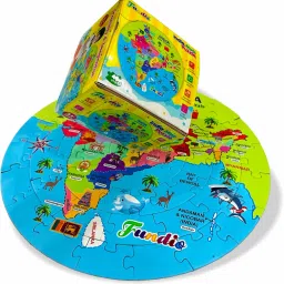 ets JIGSAW PUZZLE India and World Map 2 in One I 2 JIGSAW PUZZLE image 2