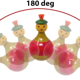 kishore collection Wooden RolyPoly Toy-Stacking Color Matching Toy Set of 2 with 15 Rings for Kids image 4
