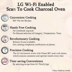 lg 28 L Heart Friendly Recipes and 360 Motorised Rotisserie for crispy and tasty bar-be-que recipes, Scan to Cook Wi-Fi Enabled Charcoal Convection Microwave Oven image 5
