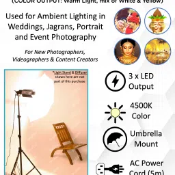 Prolite LED Porta Continuous Video Light (3 LED) (Natural Color Output) for Photography 6500 lx Camera LED Light image 2