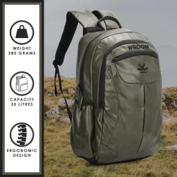wrogn Large 35 L Laptop Backpack Large 35 L Laptop Backpack AC backpack Unisex with Rain Cover image 4