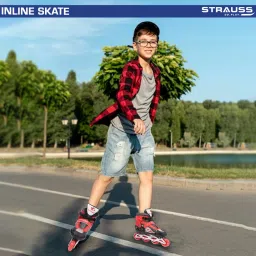 strauss Adjustable Inline Skates (Vortex) | Skating Shoes | PU 4 Wheels with Light | In-line Skates - Size UK (12.5C-2.5) UK image 5