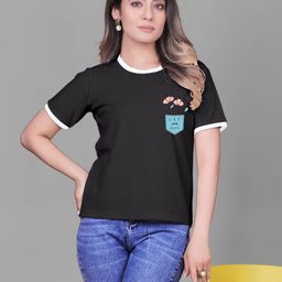 moda rapido Women Solid Round Neck Polyester Multicolor T-Shirt-picture-8
