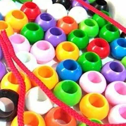 dgcrayons 50 Pieces Large Size Plastic Counting Beads -Counting Toys with 4 Laces for Kids image 4