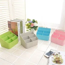 Plastic Multi-Purpose Plastic Home Office Desktop Table Storage Container Basket Storage Basket-picture-19