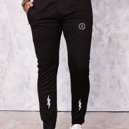 Chevron/Zig Zag Men Black Track Pants-image-80