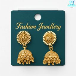 Party Wear Green Earrings & Studs – Displayed on Fancy Plastic Card Greeting Card-image-32