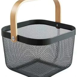 Brass Metal Wire Basket With Handle Storage Basket-image-32