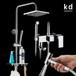 KD INDUSTRIES Hydraflow 4 Way Chrome Shower Full Set | Shower Diverter | Shower Head | Hand Shower | Bidet Spray Gun (Chrome) (Anti-Stain) (High Durability) Thermostatic Shower-image-21