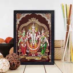 Lord Subramanya Swamy Murugan Valli Devasena Photo Frame for Pooja Room Religious Frame-6