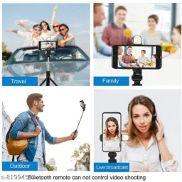 POZUB Selfie Stick And Stand R1S With Flash Light And Remote Control +Dustproof Bag Tripod, Monopod, Monopod Kit, Tripod Ball Head, Tripod Bracket, Tripod Clamp, Tripod Kit image 4