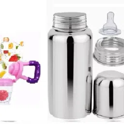 New Born Baby Milk Feeding Bottle combo with Feeder Utensils - Plastic, Steel-image-7