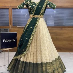 Embroidered Semi Stitched Lehenga Choli-image-3