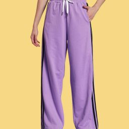 Women Self Design Purple Track Pants-image-68